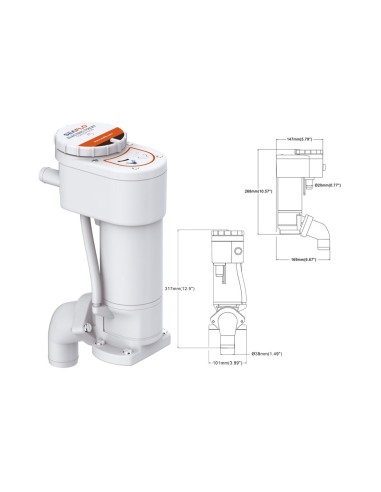 Kit trasformazione WC verticale da manuale a elettrico universale