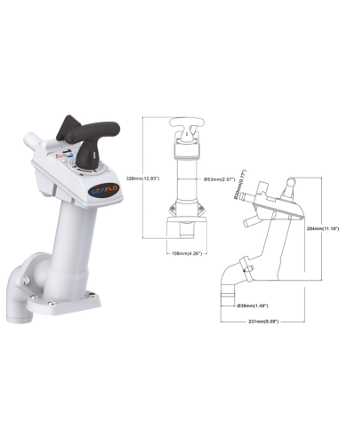 Pompa manuale di ricambio per toilet e WC Manuali compatibile Jabsco