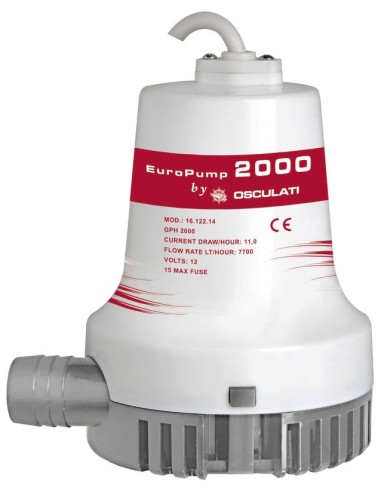 Osculati Pompa di sentina 24V Europump II 2000gph 128 L/Min