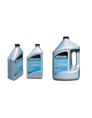 Olio Quicksilver 25W-40 per Motori Fuoribordo ed Entrobordo 4 tempi